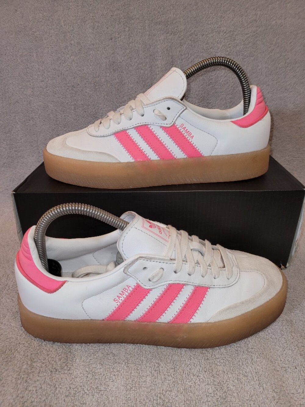Adidas Sambae Samba Womens Size 7.5 White Lucid Pink Gum Sneakers JS3940 (#2239)